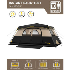 FanttikOutdoor Zeta C10 Pro 10 Person Camping Tent