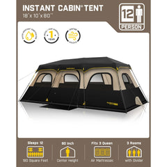 FanttikOutdoor Zeta C12 Pro Max 12 Person Camping Tent
